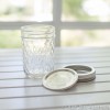 SALE ITEM (RARE) - Mix of quilted Mason jars (4oz/8oz) with "wreath design" lid
